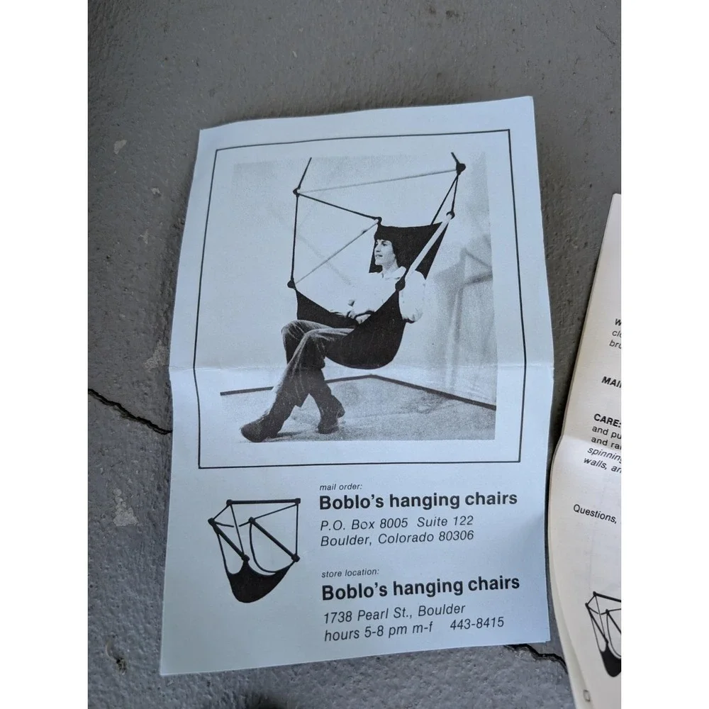 Vtg‎ USA Handmade Hammock Swing Chair Hanging Canvas Porch Seat Boulder Colorado